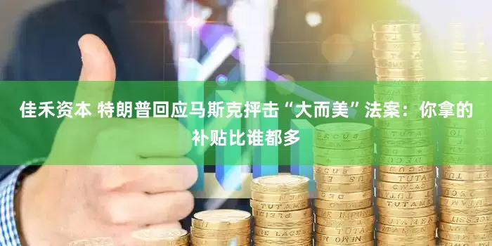 佳禾资本 特朗普回应马斯克抨击“大而美”法案：你拿的补贴比谁都多