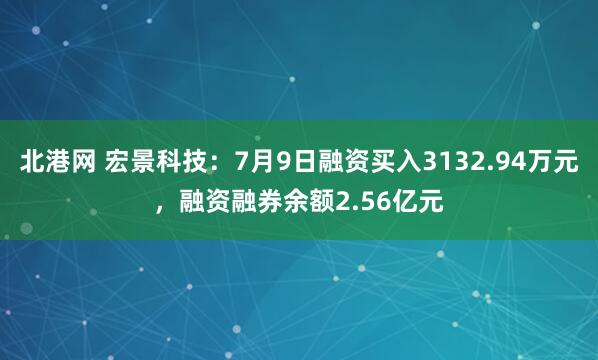北港网 宏景科技：7月9日融资买入3132.94万元，融资融券余额2.56亿元